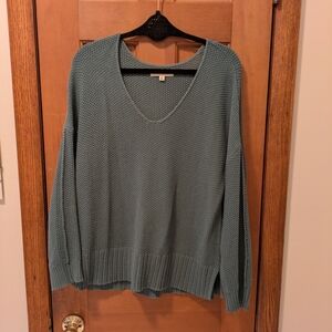 Lucky Brand Teal V-Neck Knit Sweater